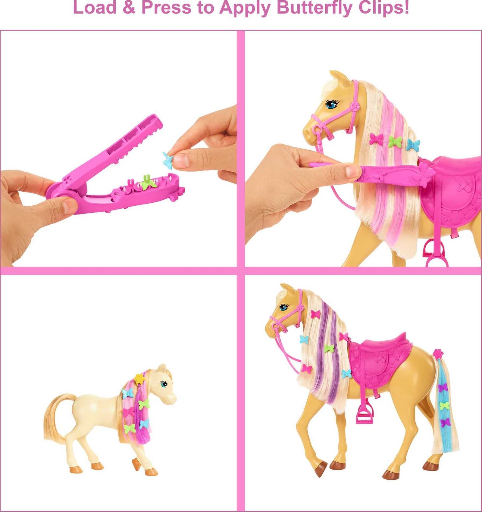 Barbie Groom 'n Care Horses Playset Doll (Blonde 11.5-in), 2 Horses & 20+ Grooming and Hairstyling Accessories, Gift for 3 to 7 Year Olds [Amazon Exclusive]
