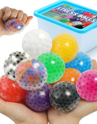 KLT Sensory Stress Ball Set, 12 Pack Stress Relief Fidget Balls for Kids/Adults, Stocking Stuffers, Squishy Balls Fidget Toy, Hand Exercise, Anxiety Relief, Squeeze Toys for Autism (Stress Balls)
