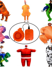 Mini Blower Fan for Dinosaur Costume or Doll Mascot Head or Other Inflatable Game Clothing Suits, Orange
