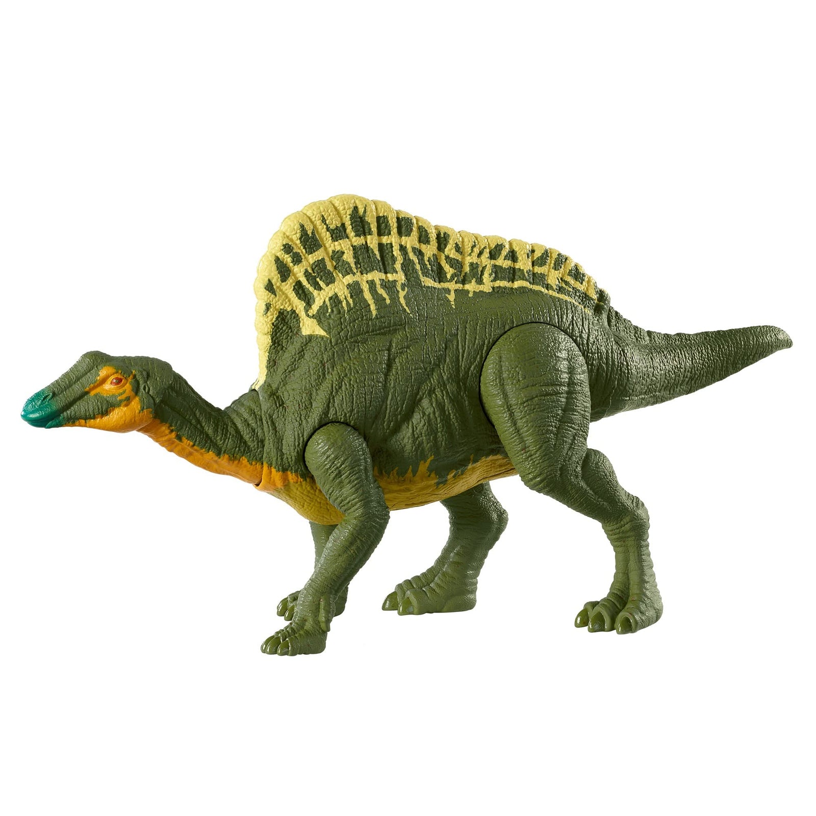 Jurassic World Roar Attack Ouranosaurus Camp Cretaceous Dinosaur Figure with Movable Joints, Realistic Sculpting, Strike Feature & Sounds, Herbivore, Kids Gift 4 Years & Up