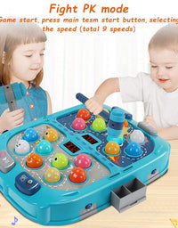 Whack A Mole Game, Toys for 3 4 5 6 Year Old Boys, 16X12 Inch Large Size, PK Mode for Two Kids, Pounding Toy with Sound and Light, Interactive Educational Toys, Early Developmental Toys for Kids
