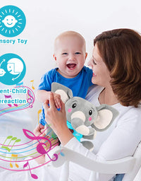 Aitbay Plush Elephant Music Baby Toys 0 3 6 9 12 Months, Cute Stuffed Aminal Light Up Baby Toys Newborn Baby Musical Toys for Infant Babies Boys & Girls Toddlers 0 to 36 Months
