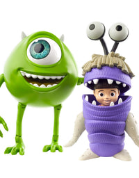 Pixar Mattel Mike and Boo Monsters, Inc. Character Action Dolls Highly Posable with Authentic Designs for Storytelling, Collecting, Movie Toys for Kids Gift Ages 3 and Up
