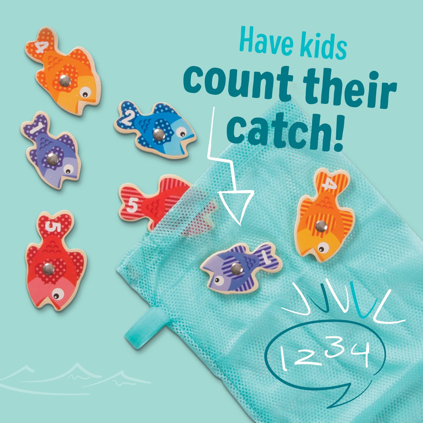Melissa & Doug Catch &Count Wooden Fishing Game (E-Commerce Packaging)