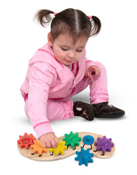 Melissa & Doug Rainbow Caterpillar Gear Toy With 6 Interchangeable Gears

