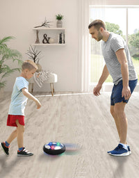 Hover Soccer Ball Boy Toys, Indoor Floating Rechargeable Soccer with Colorful LED Light and Soft Foam Bumper, Upgrade Air Training Soccer Ball for 3 4 5 6 7 8-16 Years Old Boys Girls Adults
