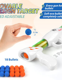 Kaufam Gun Toy Gift for Boys Age of 4 5 6 7 8 9 10 10+ Years Old Kids Girls for Birthday with Moving Shooting Target 2 Blaster Gun and 18 Foam Balls (Toy Gun Set)
