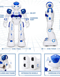 KingsDragon RC Robot Toys for Kids, Gesture & Sensing Programmable Remote Control Smart Robot for Age 3 4 5 6 7 8 Year Old Boys Girls Birthday Gift Present
