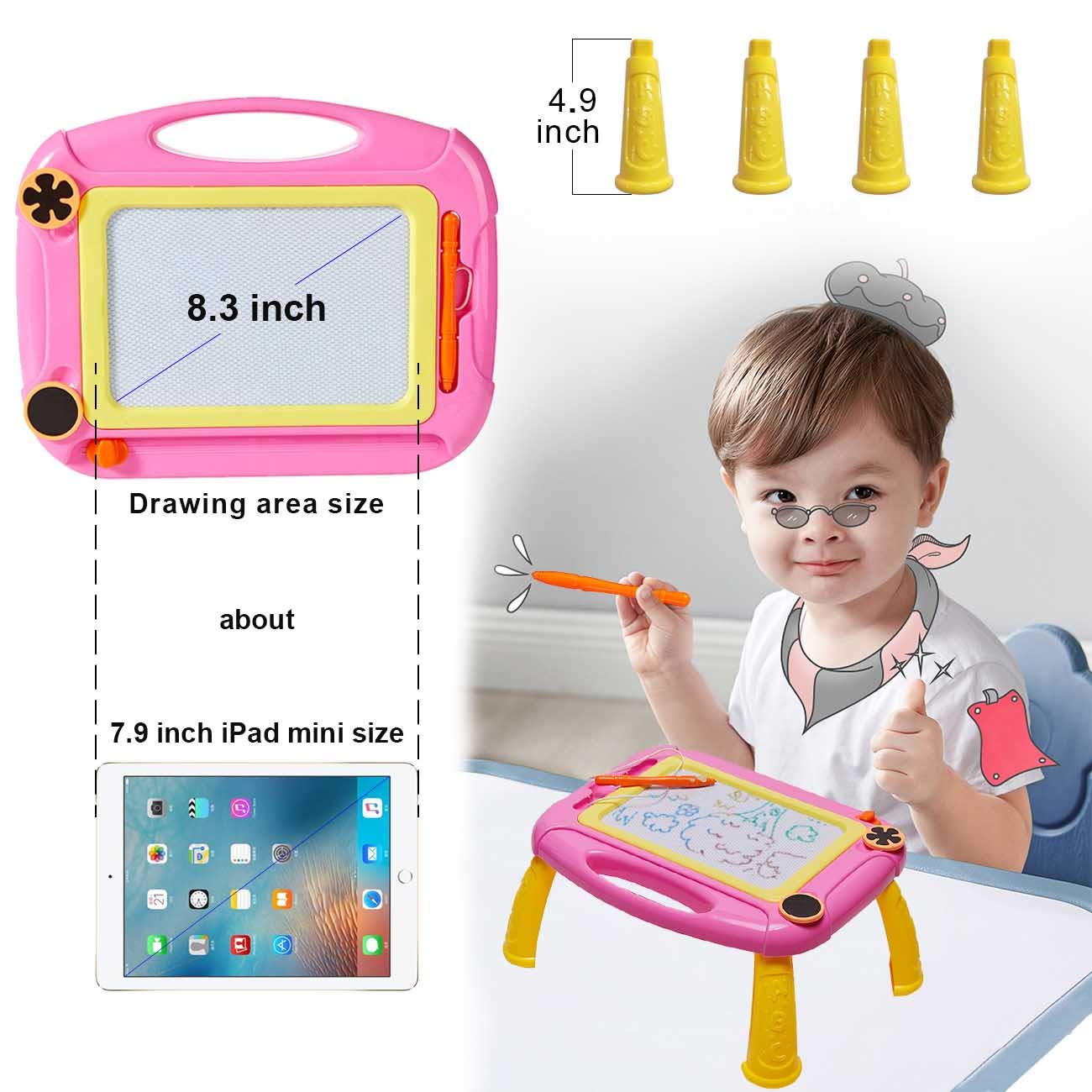 LODBY Cute Magnetic Drawing Board Doodle Sketch Pad for Toddler Girls/Boys