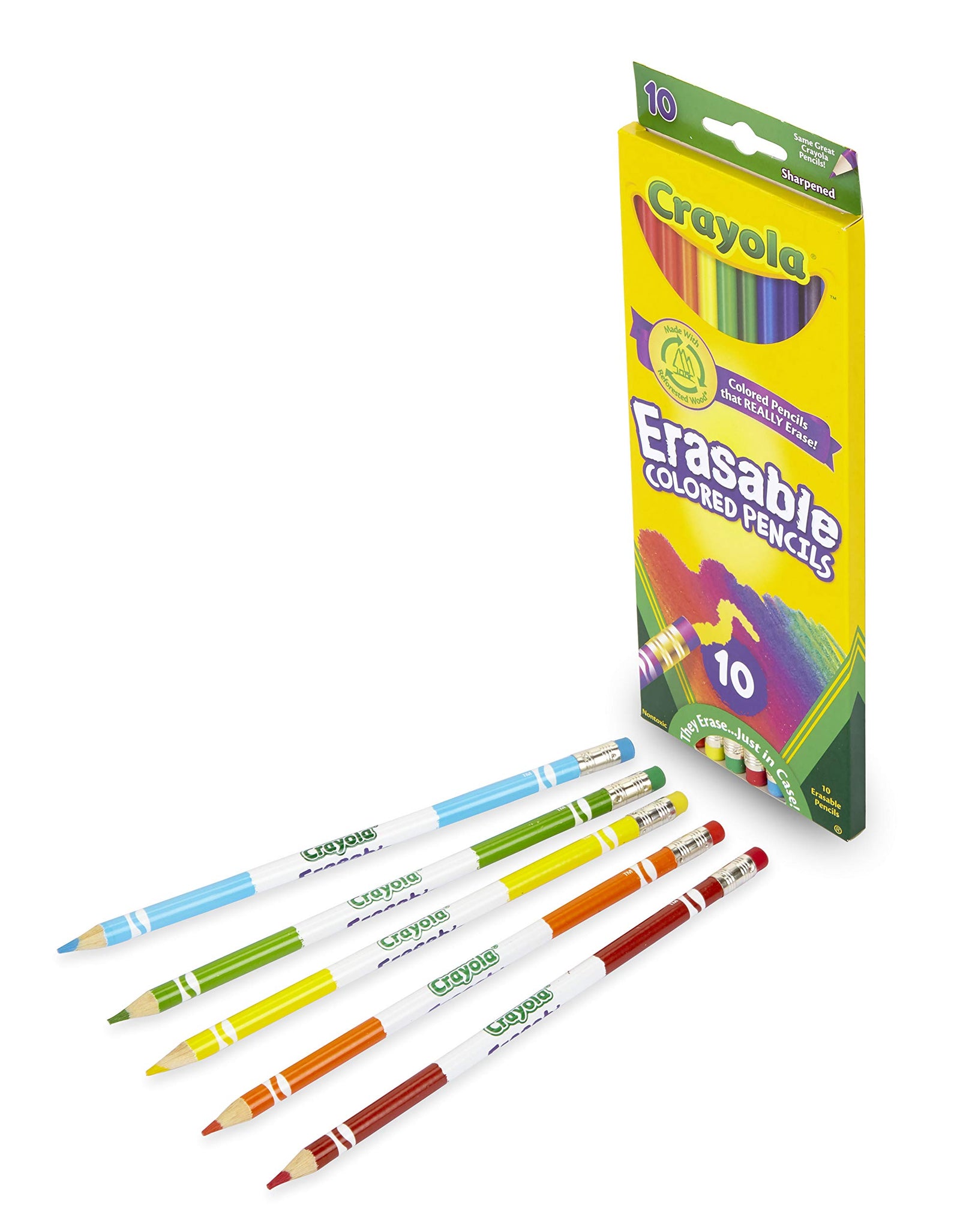 Crayola Erasable Colored Pencils, 10 Count, School Supplies