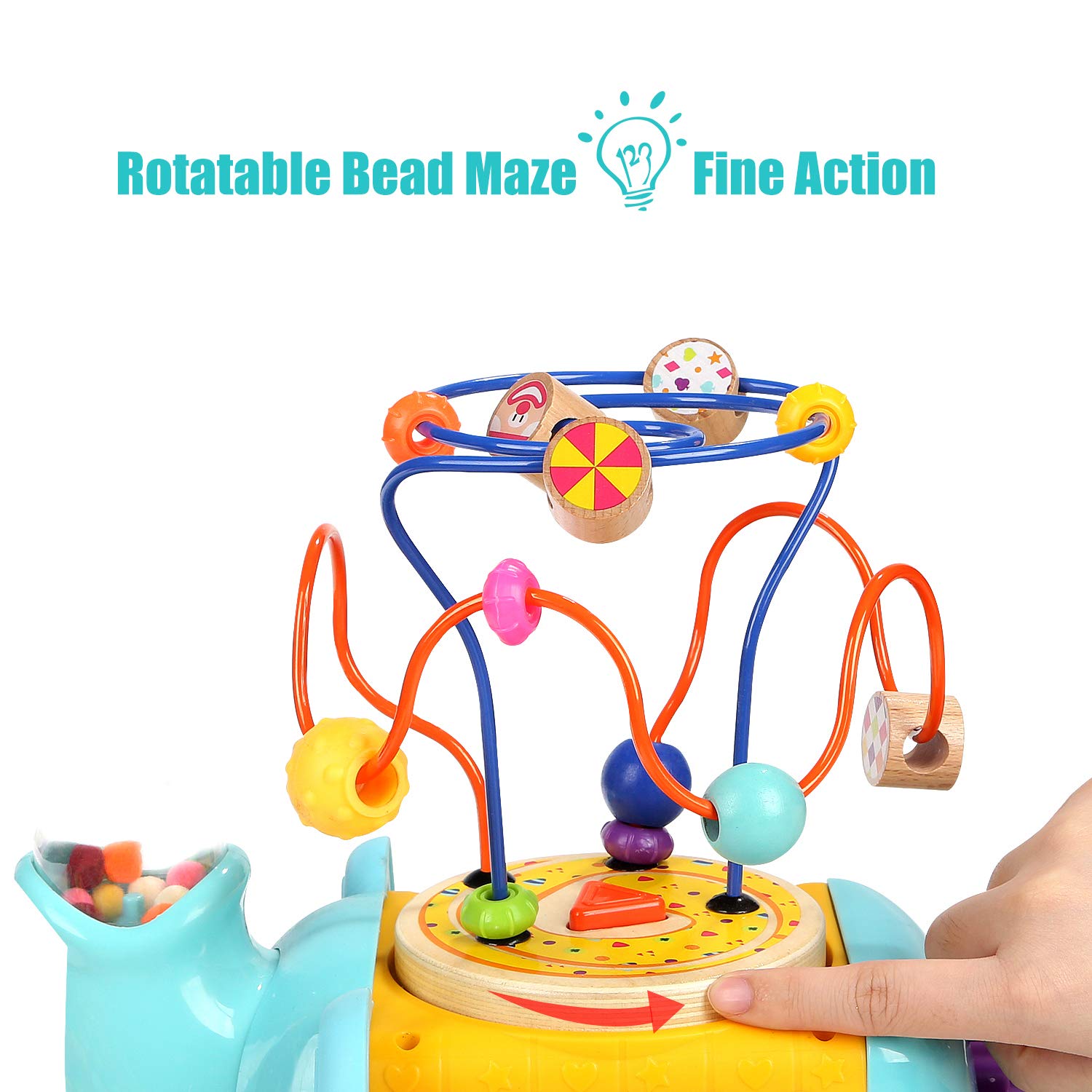 TOP BRIGHT Activity Cube Toys - Baby Toys with Bead Maze for Toddlers 1 2 Year Old Boy and Girl Gifts