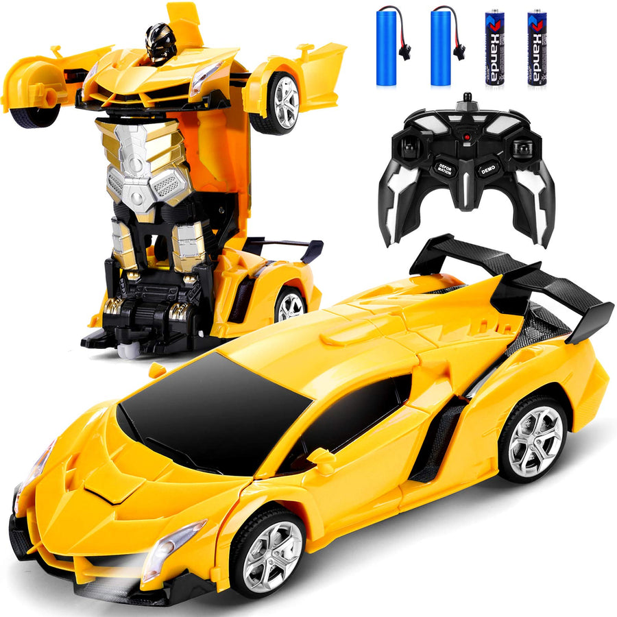 Dolanus Remote Control Car - Transform Robot RC Cars Contains All Batteries: One-Button Deformation and 360 Degree Rotating Drifting, Present Gift for Boys/Girls