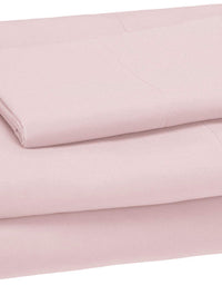 Amazon Basics Kid's Sheet Set - Soft, Easy-Wash Lightweight Microfiber - Twin, Light Pink
