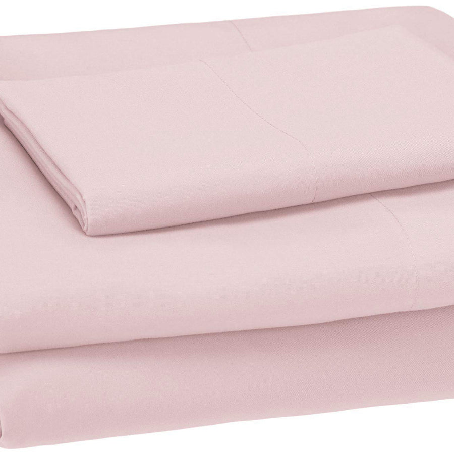 Amazon Basics Kid's Sheet Set - Soft, Easy-Wash Lightweight Microfiber - Twin, Light Pink