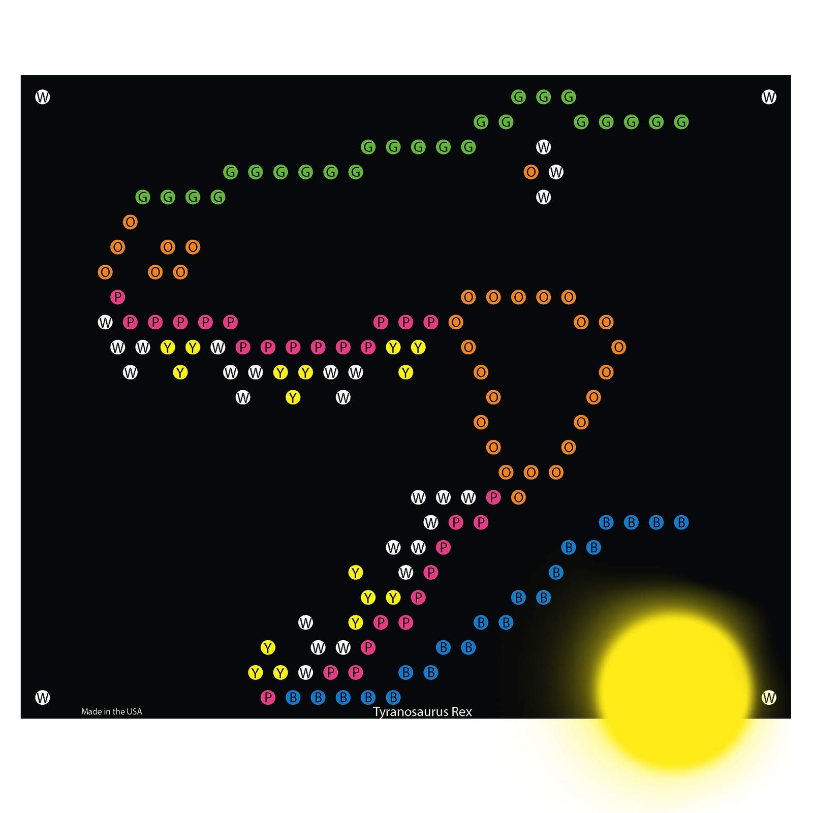IllumiPeg Dinosaurs Refill templates for Basic Fun Lite Brite Ultimate Classic Toy (10 Sheets, 7x8)