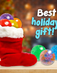 KLT Sensory Stress Ball Set, 12 Pack Stress Relief Fidget Balls for Kids/Adults, Stocking Stuffers, Squishy Balls Fidget Toy, Hand Exercise, Anxiety Relief, Squeeze Toys for Autism (Stress Balls)
