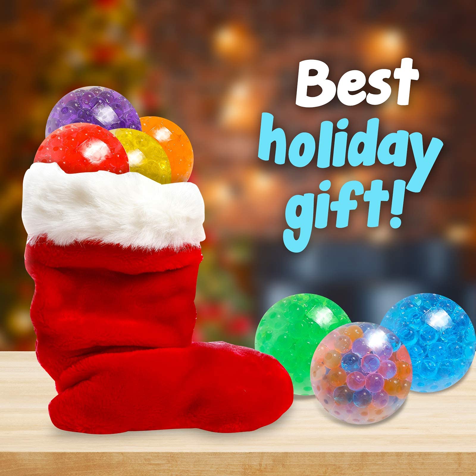 KLT Sensory Stress Ball Set, 12 Pack Stress Relief Fidget Balls for Kids/Adults, Stocking Stuffers, Squishy Balls Fidget Toy, Hand Exercise, Anxiety Relief, Squeeze Toys for Autism (Stress Balls)