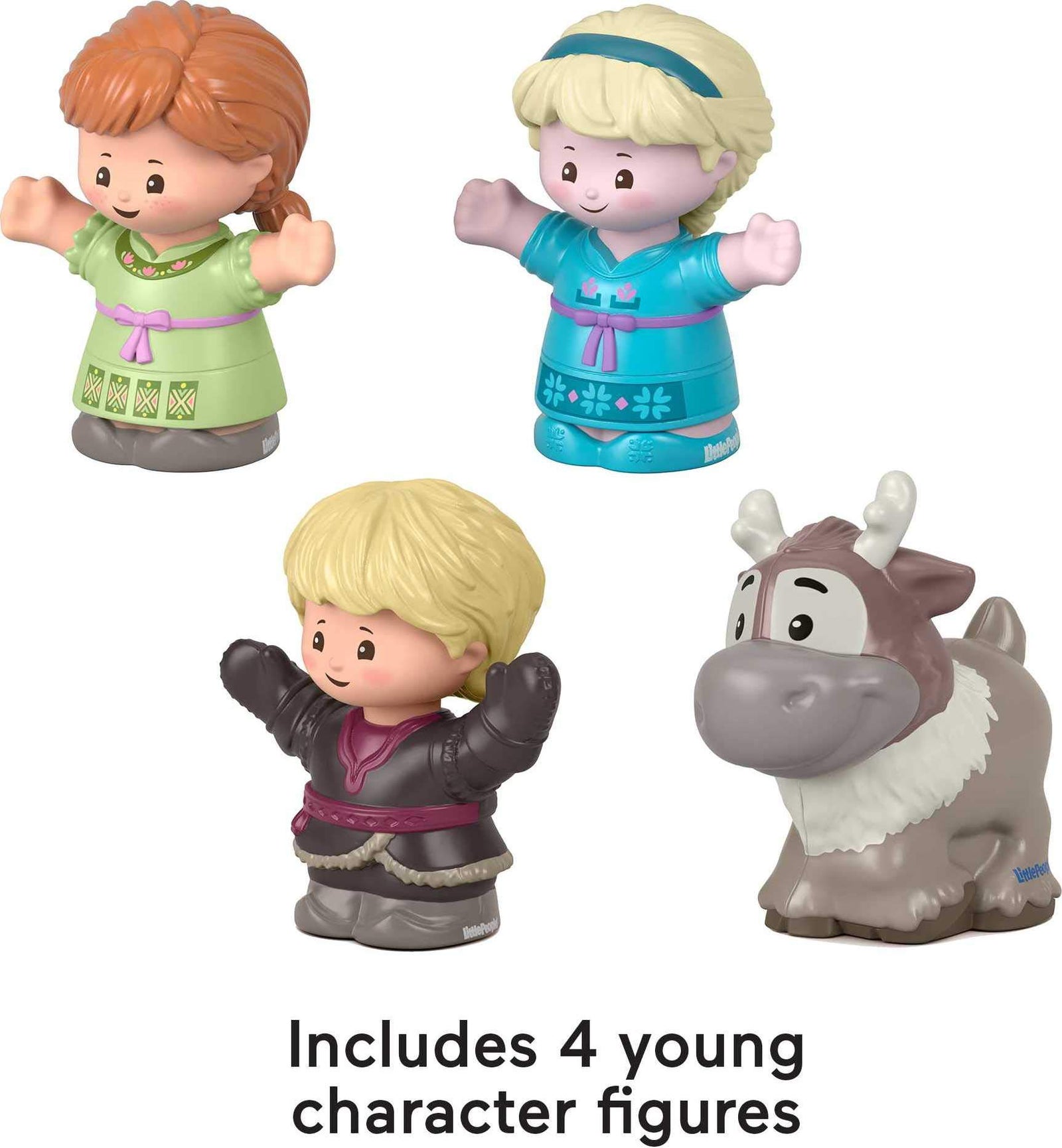 Fisher-Price Little People – Disney Frozen Young Anna and Elsa & Friends, Set of 4 Character Figures for Toddlers and Preschool Kids