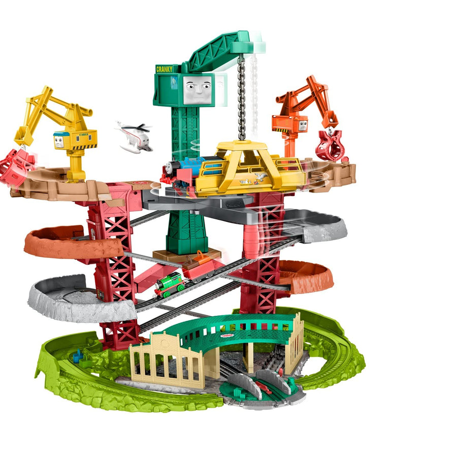 Thomas & Friends Trains & Cranes Super Tower, motorized train and track set for preschool kids ages 3 years and up