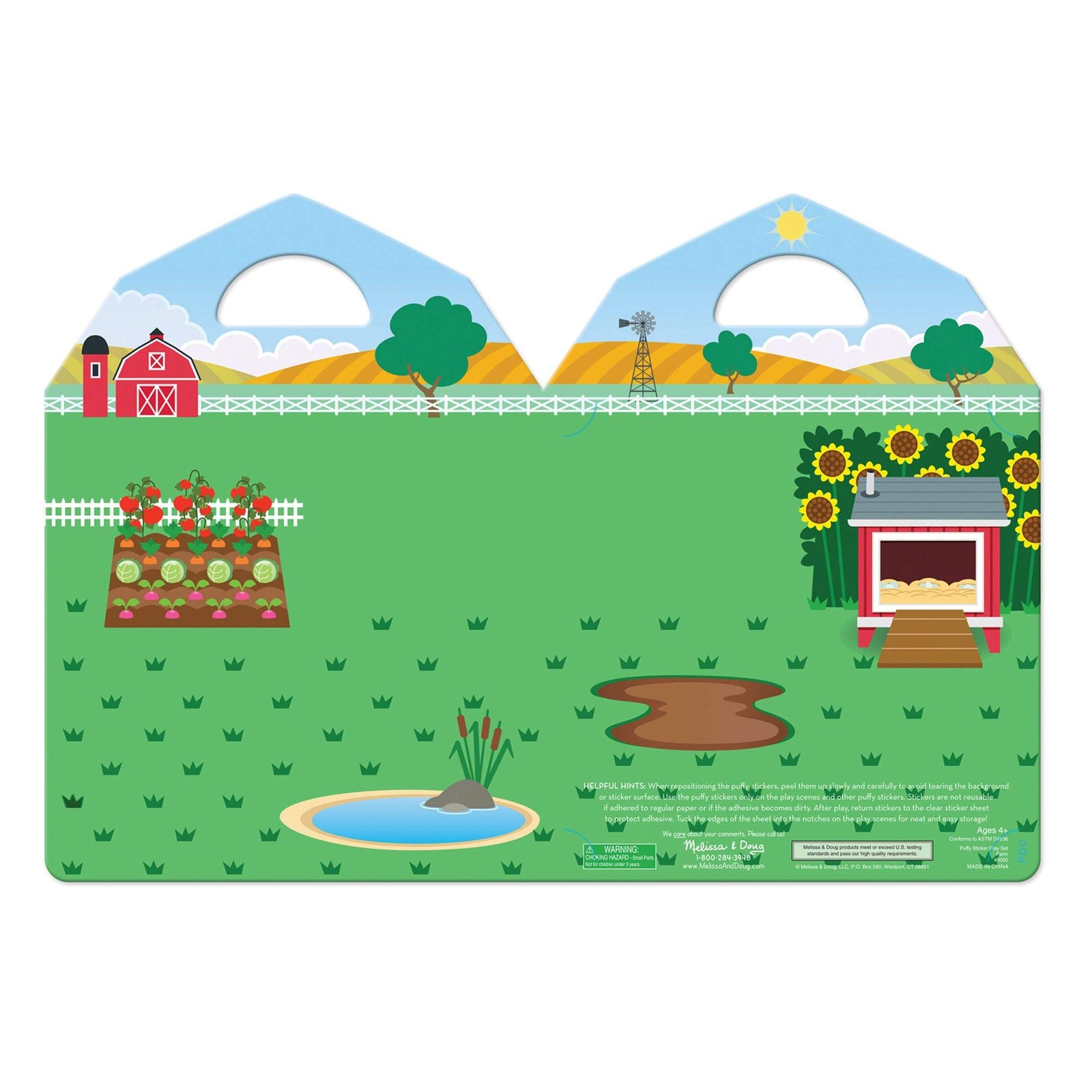Melissa & Doug Puffy Sticker Play Set - On the Farm - 52 Reusable Stickers, 2 Fold-Out Scenes