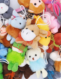 Joyin Toy 24 Pack Mini Animal Plush Toy Assortment (24 units 3" each) Kids Valentine Gift Easter Egg Filter Party Favors
