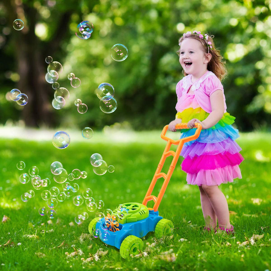 Lydaz Bubble Mower for Toddlers, Kids Bubble Blower Machine Lawn Games, Outdoor Push Toys, Halloween Christmas Birthday Toys Gifts for Preschool Baby Boys Girls