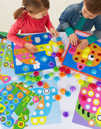 AMOSTING Color Matching Mosaic Pegboard Early Learning Educational Toys for Boys & Girls
