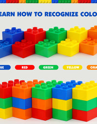 Building Blocks for Kids Toddlers Including a Baseplate, 101-piece Large Classic Building Bricks Set for Kids of All Ages, Basic STEM Toys Gift, Compatible with All Major Brands
