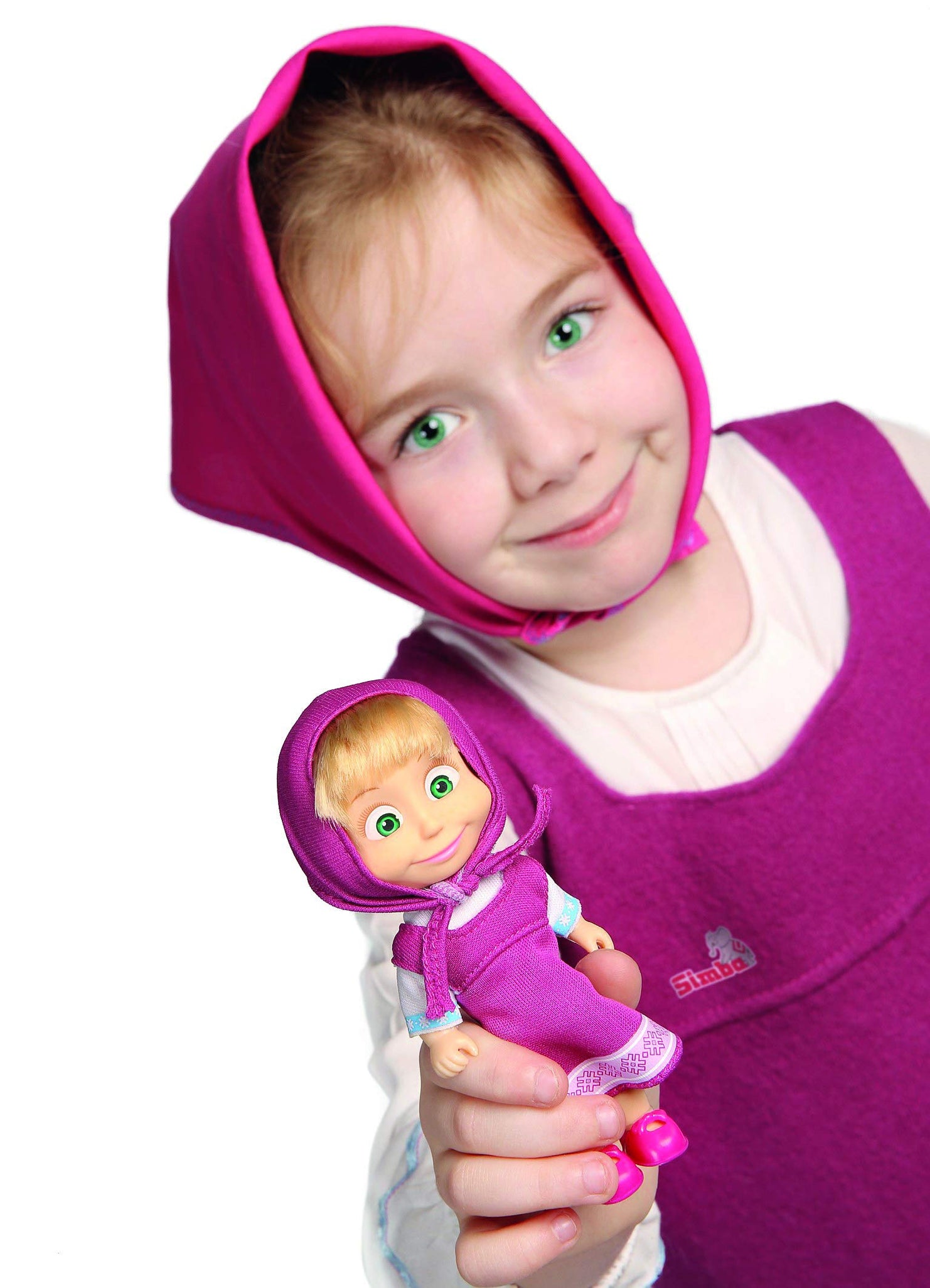 Masha and The BeaR Jada Toys, Masha Plush Set with Bear and Doll Toys for Kids, Ages 3+, Nylon, 109301072, 9.8 inches