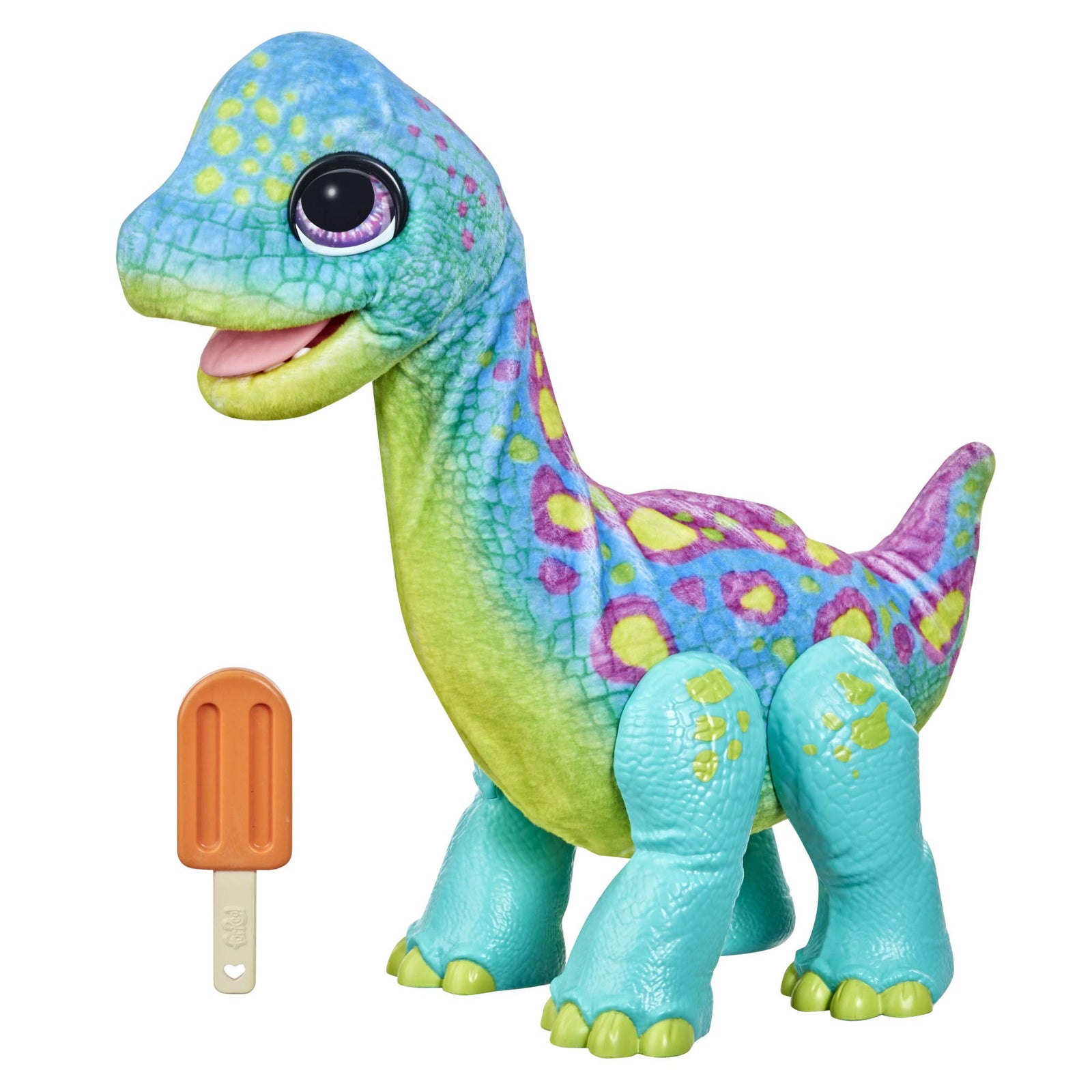 FurReal Snackin’ Sam The Bronto Interactive Animatronic Plush Toy, 40+ Sounds and Reactions, Ages 4 and up