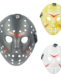 IronBuddy 3Pcs Jason Hockey Mask Costume Mask Prop for Cosplay Masquerade Party Halloween Decorations Dress Up
