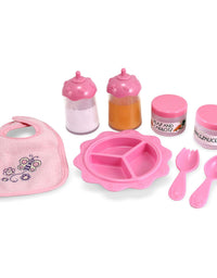 Melissa & Doug Doll Feeding and Changing Accessories - Bib, Bag, Diaper, Wipes, Utensils, Bottles
