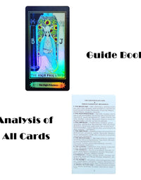 78 Holographic Tarot Cards, Rider Waite Tarot Cards with Guidebook, Tarot Cards Deck Future Telling Game

