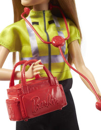 Barbie Paramedic Doll, Petite Brunette (12-in), Role-play Clothing & Accessories: Stethoscope, Medical Bag, Great Toy Gift for Ages 3 Years Old & Up
