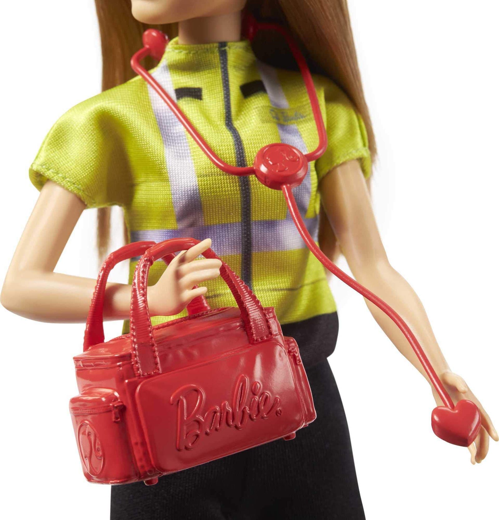 Barbie Paramedic Doll, Petite Brunette (12-in), Role-play Clothing & Accessories: Stethoscope, Medical Bag, Great Toy Gift for Ages 3 Years Old & Up