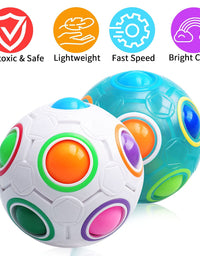 DPTOYZ Rainbow Puzzle Ball Fidget Toy Color-Matching Puzzle Game Fidget Balls Stress Reliever Magic Cube Toys Brain Teaser for Children/Teens/Adults - 2 Pack

