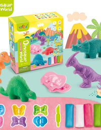 JHong Color Dough Toys Dinosaur World Dough Set Creations Tools for Kid with Animals

