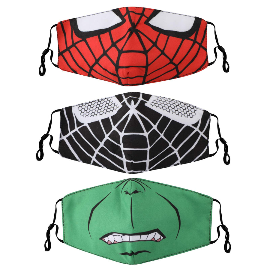 Kids Face Mask, 3 PCS Cartoons Reusable Face Cover Cotton Fabric Cover for Boys Girls Children Gift