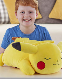 Pokemon 18” Plush Sleeping Pikachu - Cuddly Must Have Fans - Plush Perfect for Traveling, Car Rides, Nap Time, and Play Time!
