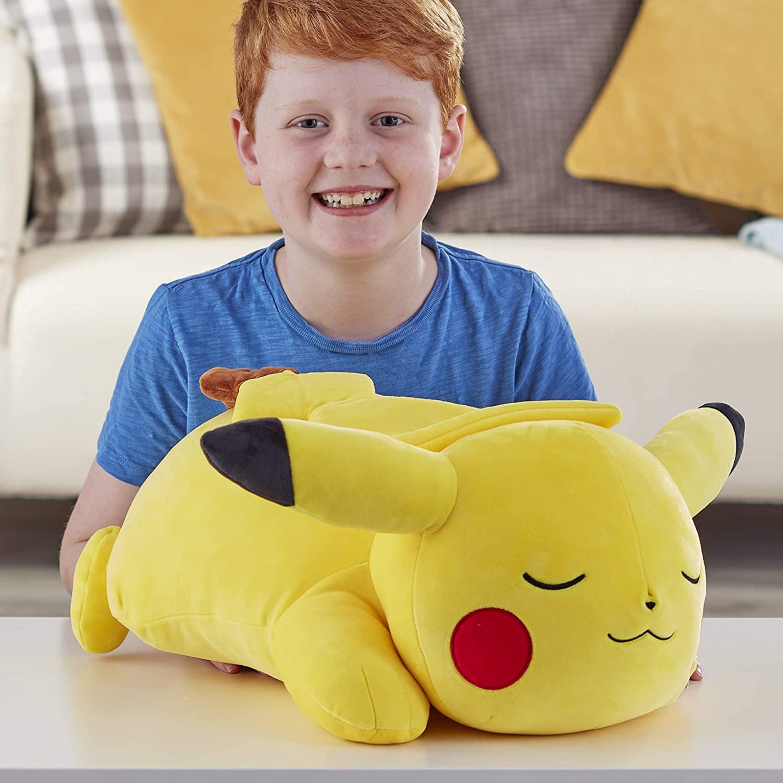 Pokemon 18” Plush Sleeping Pikachu - Cuddly Must Have Fans - Plush Perfect for Traveling, Car Rides, Nap Time, and Play Time!