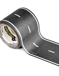 PlayTape Black Road - Road Car Tape Great for Kids, Sticker Roll for Cars Track and Train Sets, Stick to Floors and Walls, Quick Cleanup, Children Toys (30 Inch by 2 Inch - Pack of 1, Black)
