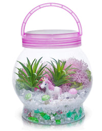 DIY Light up Unicorn Terrarium Kit for Kids with LED Light - Create Your Own Magical Mini Plant Garden in a Jar - Unicorn Gifts For Girls - Crafts, Kits, Unicorn Stuff, Bedroom Decor
