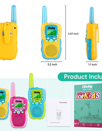 Obuby Toys for 3-12 Year Old Boys Walkie Talkies for Kids 22 Channels 2 Way Radio Gifts Toys with Backlit LCD Flashlight 3 KMs Range Gift Toys for Age 3 up Boy and Girls to Outside , Hiking, Camping

