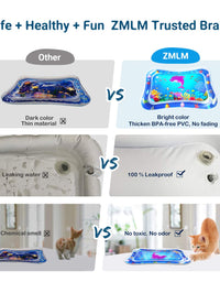 ZMLM Baby Tummy-Time Water Mat: Infant Toy Gift Activity Play Mat Inflatable Sensory Playmat Babies Belly Time Pat Indoor Small Pad for 3 6 9 Month Newborn Boy Girl Toddler Fun Game

