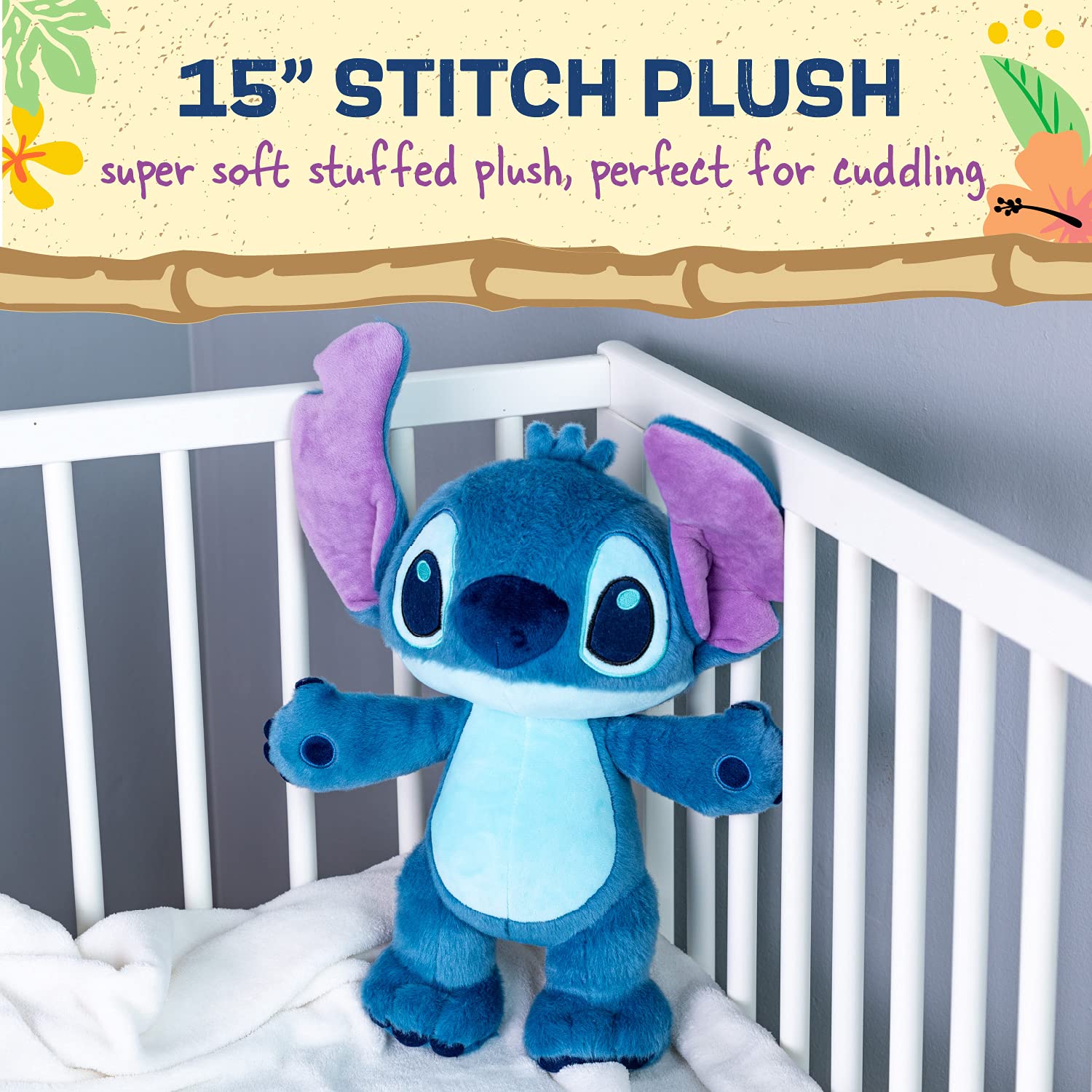 KIDS PREFERRED Disney Baby Stitch Stuffed Animal Plush, 15 Inches