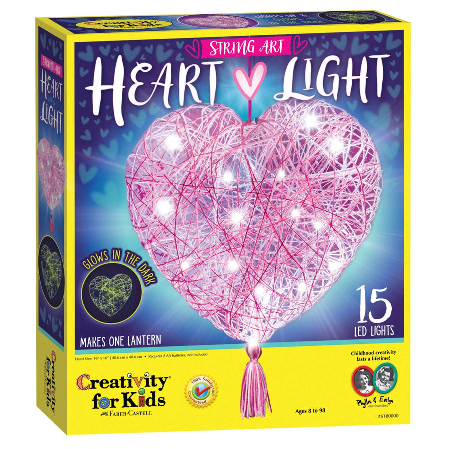 Creativity for Kids String Art Heart Light - Create a Heart Shaped String Art Lantern - String Art Kids for Kids Pink
