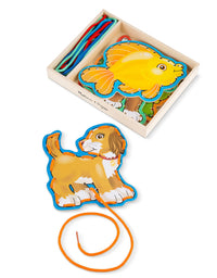 Melissa & Doug Lace and Trace Activity Set: Pets - 5 Wooden Panels and 5 Matching Laces
