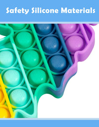 Fescuty Rainbow Fidget Toys Heart Sensory Toys Autism Learning Materials for Anxiety Stress Relief Squeeze Toy
