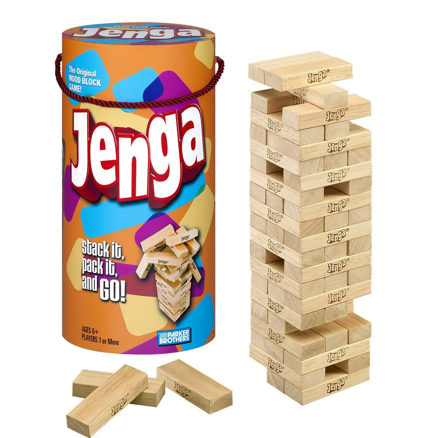 Jenga Game Wooden Blocks Stacking Tumbling Tower Kids Game Ages 6 and Up (Amazon Exclusive)