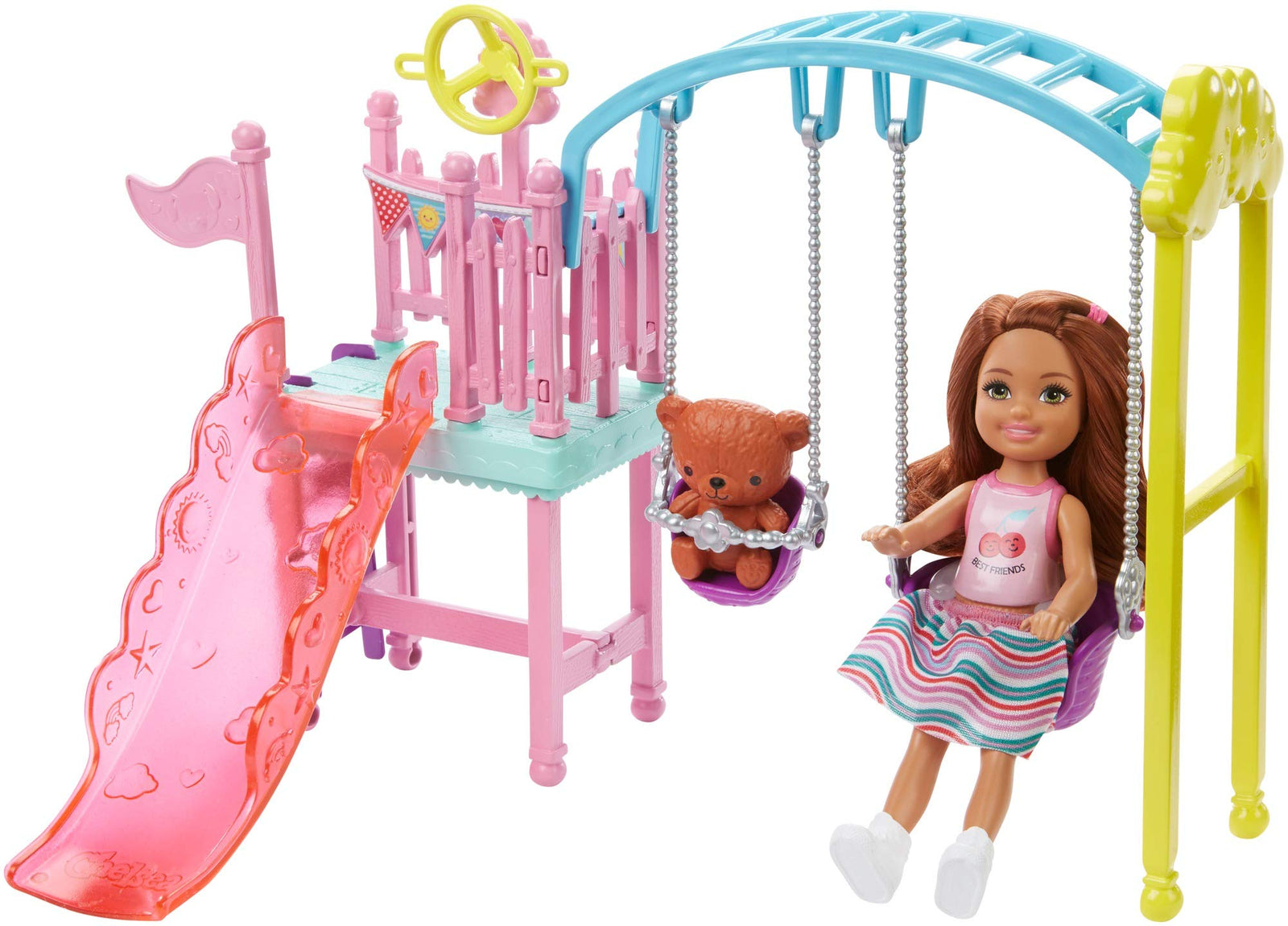 Barbie Club Chelsea Doll and Swing Set Playset with Teddy Bear Figure